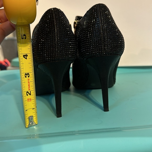 Jessica Simpson black rhinestone heel low boots. Size 9. Gorgeous in person! - Picture 3 of 4